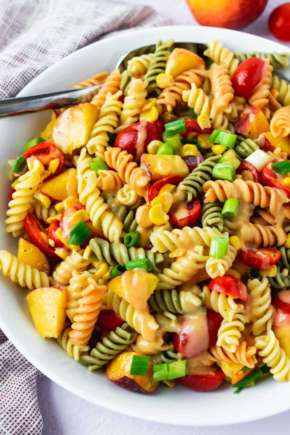 Summer Peach Pasta Salad-image